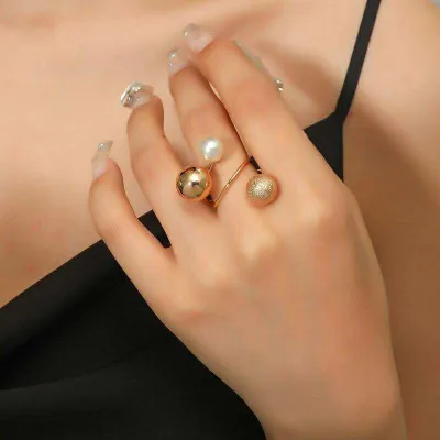 Multi Design Pearl Artificial Finger Ring